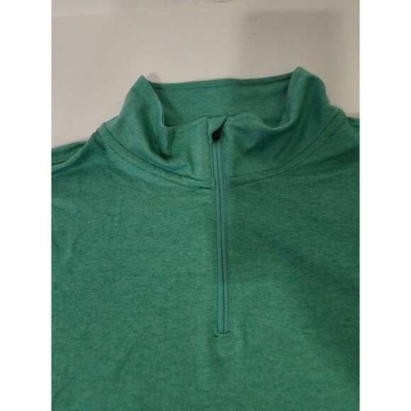 0.1 Algo Shirt Boys XL (16-18) Green Performance Quarter Zip Long Sleeve - Picture 2 of 9